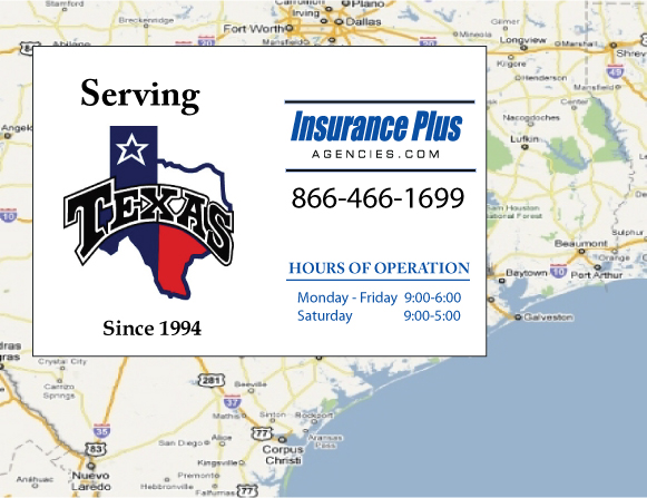 Insurance Plus Agencies of Texas (361)356-7404 is your Texas Fair Plan Association Agent in K-Bar Ranch, TX.  Call our Insurance Agents for a fast free quote NOW!