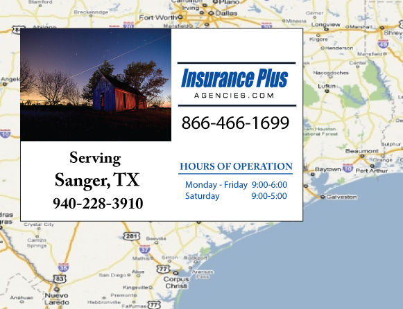 Insurance Plus Agencies of Texas (940)228-3910 is your Texas Fair Plan Association Agent in Sanger, Texas.