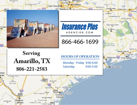 Insurance Plus Agencies of Texas (806)221-2583 is your Full Coverage Car Insurance Agent in Amarillo, Texas.
