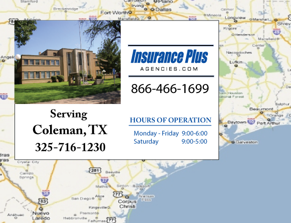Insurance Plus Agencies of Texas (325) 716-1230 is your local Progressive Motorcycle agent in Coleman, TX.