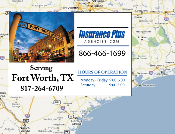 Insurance Plus Agencies of Texas (817)264-6709 is your local Home Insurance Agent in Fort Worth, Texas.