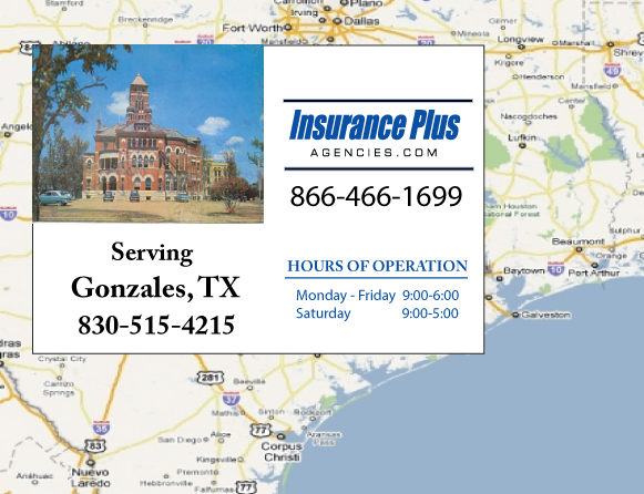 Insurance Plus Agencies of Texas (830) 515-4215 is your local Progressive Motorcycle Agent in Gonzales, Texas.