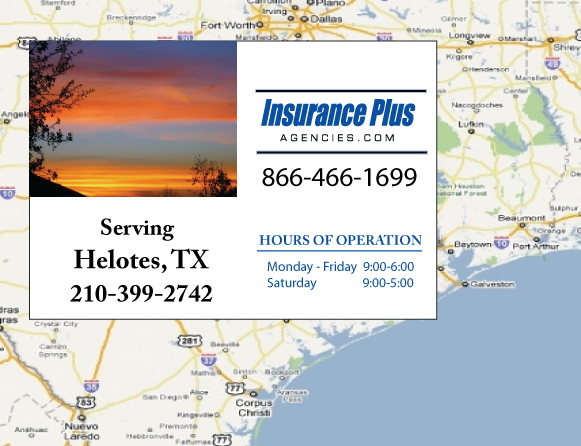 Insurance Plus Agencies of Texas (210) 399-2742 is your local Homeowner & Renter Insurance Agent in Helotes, Texas.