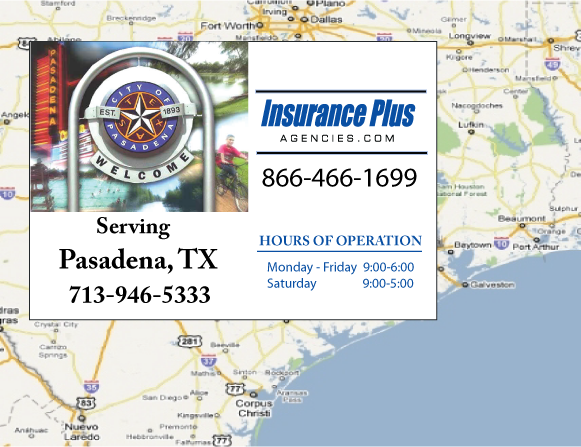 Insurance Plus Agencies of Texas (713)946-5333 is your local Home Insurance Agent in Pasadena, Texas.