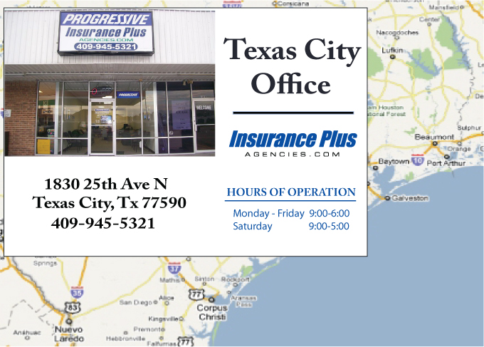 Insurance Plus Agencies of Texas (409)945-5321 is your Commercial Liability Insurance Agency serving Texas City, Texas. Call our dedicated agents anytime for a Quote. We are here for you 24/7 to find the Texas Insurance that's right for you.